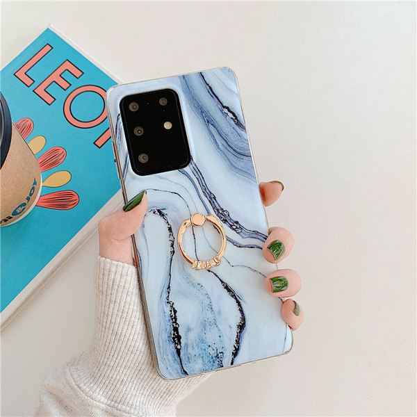 Marmorefektiga ümbris Samsung S20 Plus + rõngas