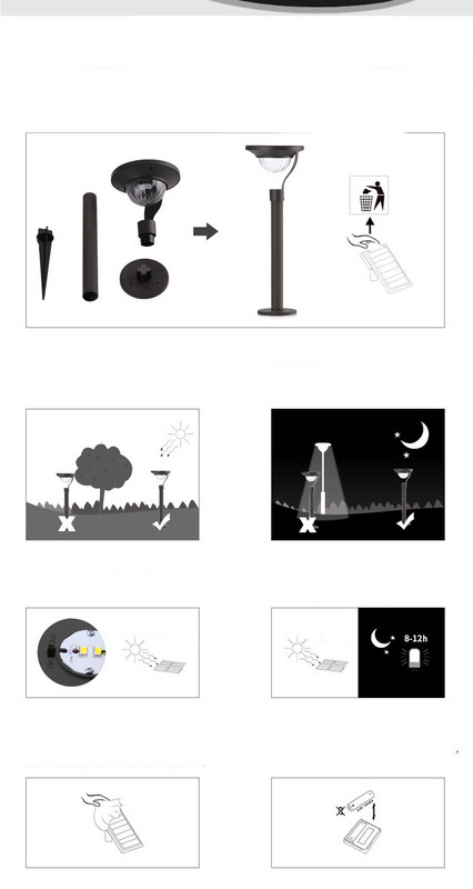 Saules LED lampa dārzam