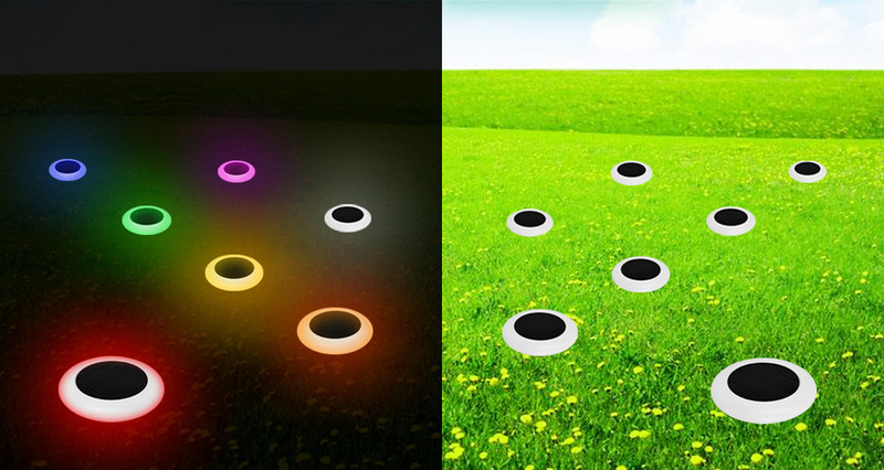 Saules ūdensnecaurlaidīga dārza lampa - vairākas gaismas