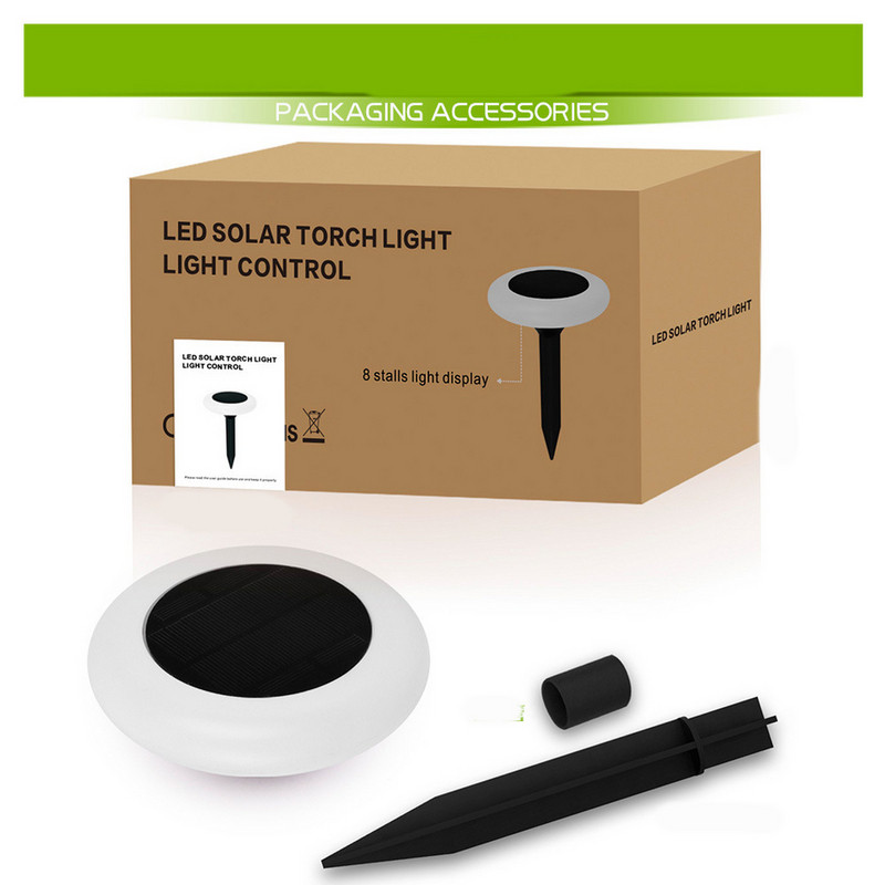 Saules ūdensnecaurlaidīga dārza lampa - vairākas gaismas