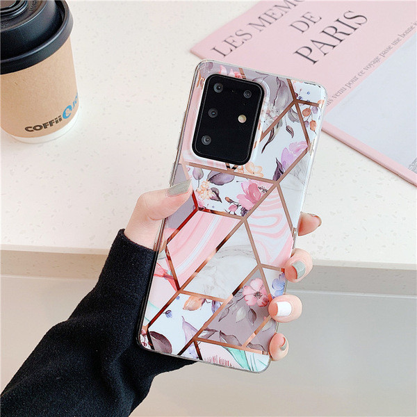 Korpuss ar ģeometriskām formām un ziediem Samsung S20 Plus
