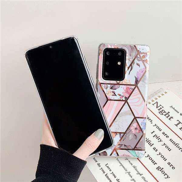 Korpuss ar ģeometriskām formām un ziediem Samsung S20 Plus