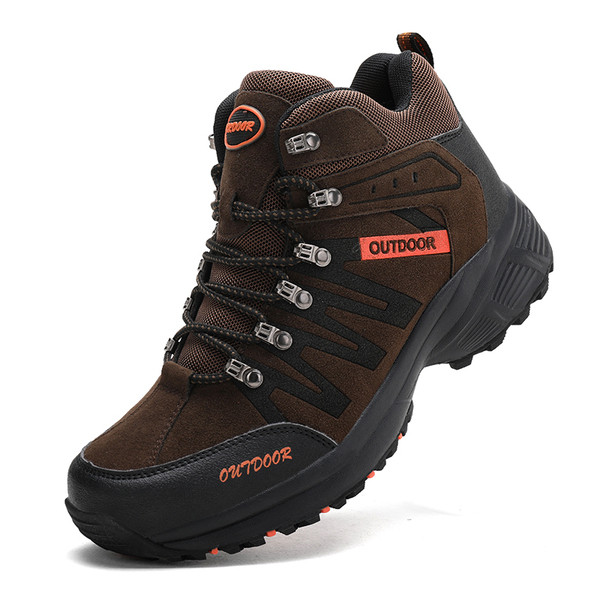 Pārgājienu vīriešu augstie apavi ar šņorēm un taisnu zoli