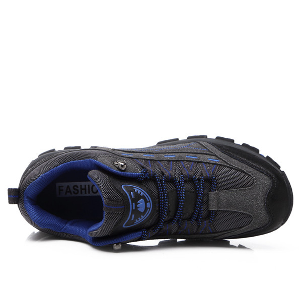 Туристически мъжки обувки с връзки,права подметка и плат