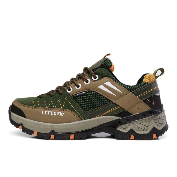 Cizme de drumeție pentru bărbați cu șireturi, plasă și talpă dreaptă