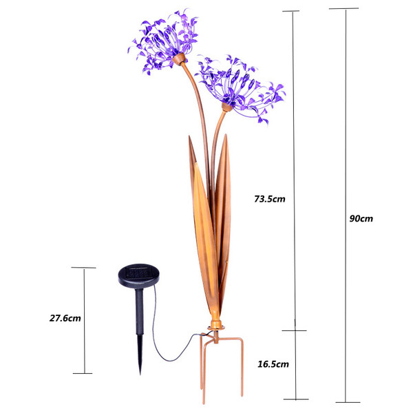 Saules lampa dārzam - puķe