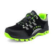 Cizme de drumeție pentru bărbați cu șireturi și element metalic