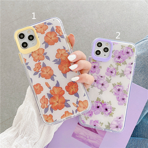 Husa din silicon pentru Iphone 11 Pro Max cu flori - doua modele