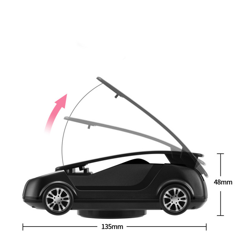 Naujo modelio stovas, automobilio formos, tinkantis telefonui