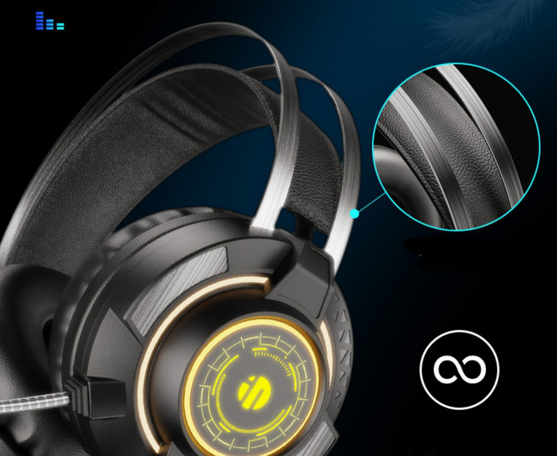 Fick G2 светещи геймърски   слушалки с USB кабел и  микрофон 