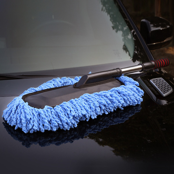 Car cleaning brush with adjustable handle