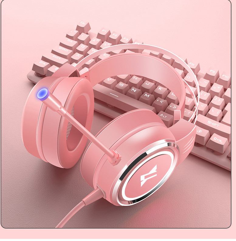 Yuandao gaismas austiņas ar mikrofonu un USB kabeli