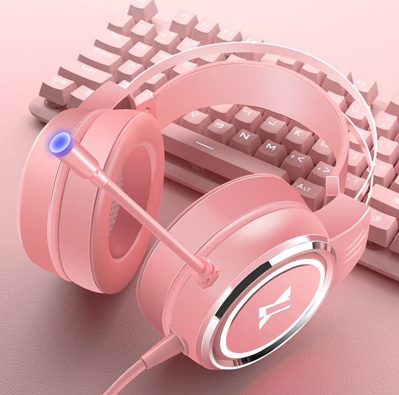 Yuandao gaismas austiņas ar mikrofonu un USB kabeli