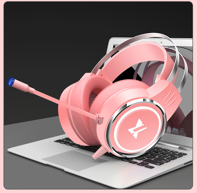 Yuandao gaismas austiņas ar mikrofonu un USB kabeli