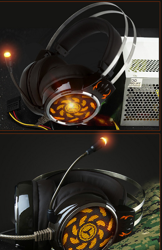 Youbai A9 Kompiuterinės apšviestos žaidimų ausinės su mikrofonu