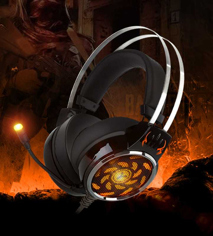 Youbai A9 Kompiuterinės apšviestos žaidimų ausinės su mikrofonu