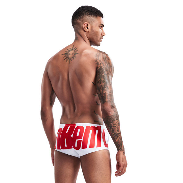 Vīriešu peldkostīms ar gumiju un uzrakstu