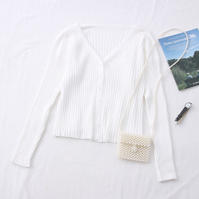 Γυναικεία ζακέτα με λαιμόκοψη και μακριά μανίκια