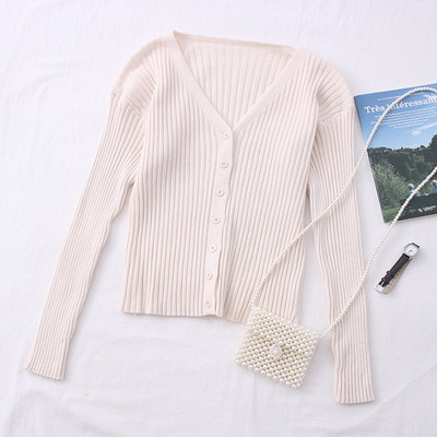 Γυναικεία ζακέτα με λαιμόκοψη και μακριά μανίκια