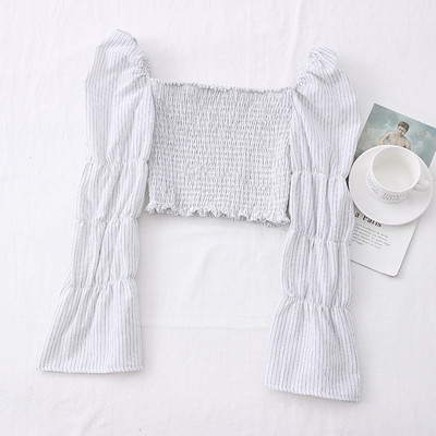 Νέο μοντέλο ριγέ γυναικεία μπλούζα με μανίκια λωτού