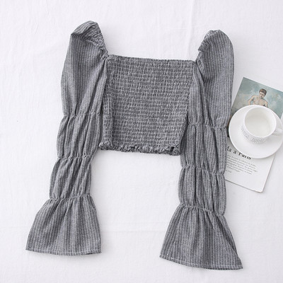 Νέο μοντέλο ριγέ γυναικεία μπλούζα με μανίκια λωτού