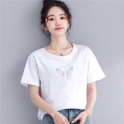 Női póló pillangó rátéttel - széles modell