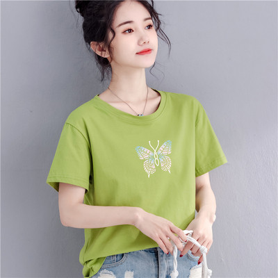 Női póló pillangó rátéttel - széles modell