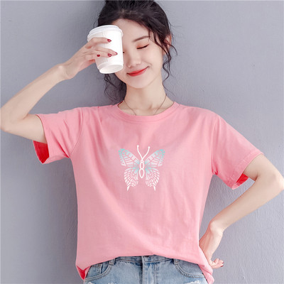 Női póló pillangó rátéttel - széles modell