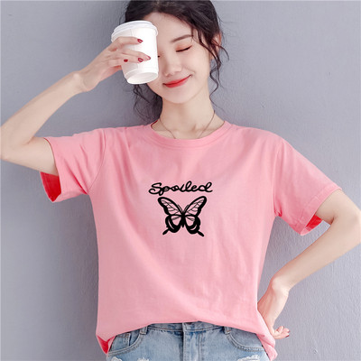 Női póló pillangó rátéttel - széles modell