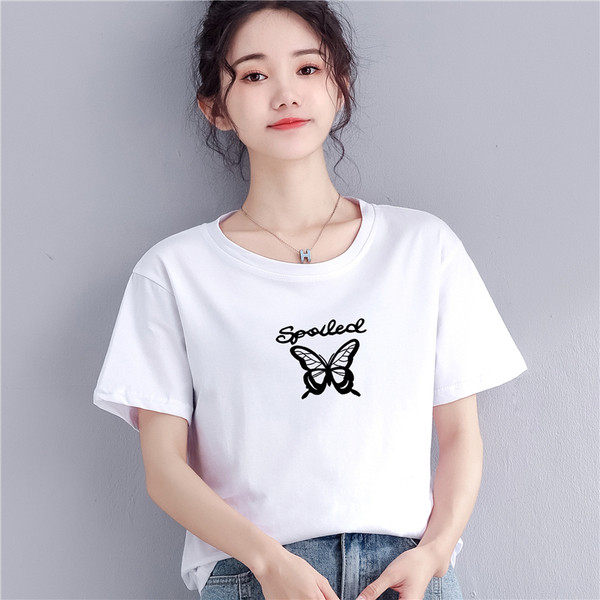 Női póló pillangó rátéttel - széles modell