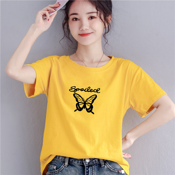 Női póló pillangó rátéttel - széles modell