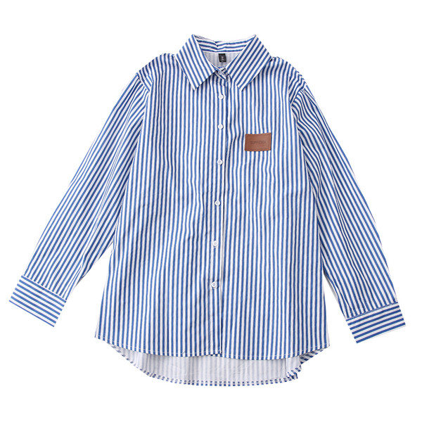 Naiste triibuline särk - klassikaline krae ja pikad varrukad