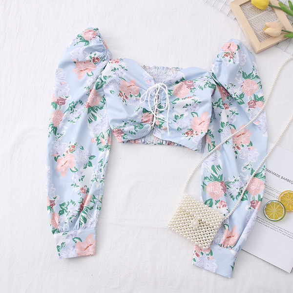 Bluza scurta dama model nou cu model floral