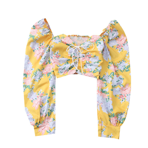 Bluza scurta dama model nou cu model floral