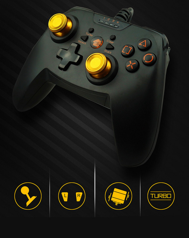 Spēļu pults ar USB kabeli piemērots personālajam datoram