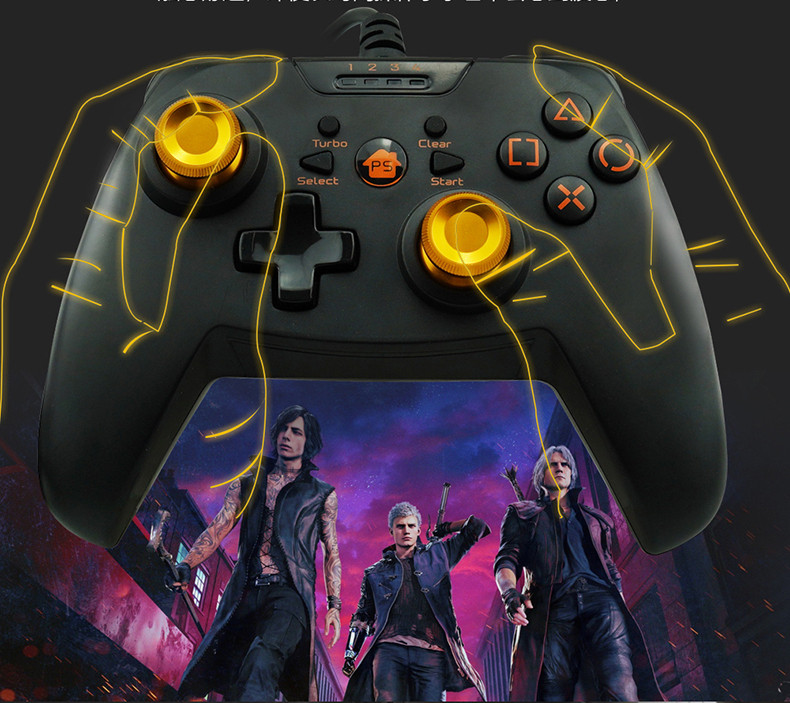 Spēļu pults ar USB kabeli piemērots personālajam datoram