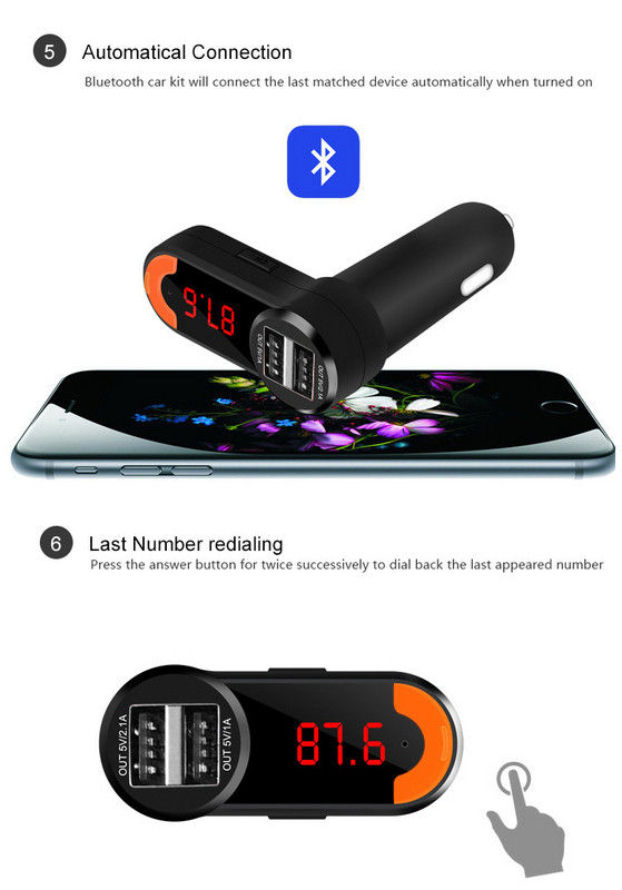 Πομπός αυτοκινήτου MP3 με θύρα USB και Bluetooth