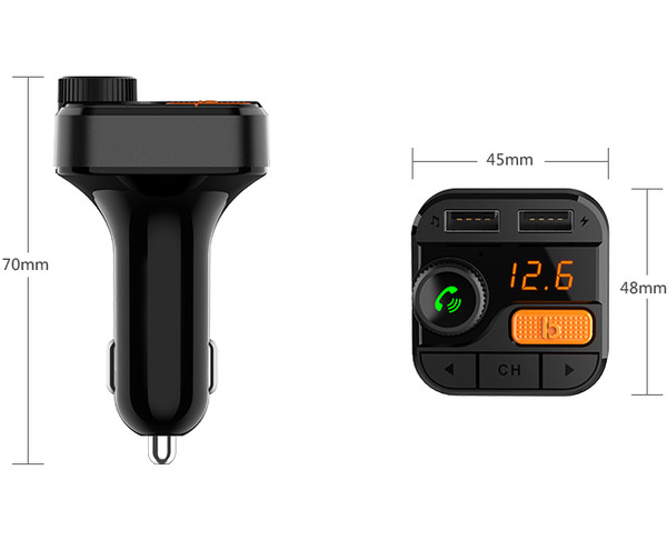 Πομπός αυτοκινήτου με θύρα USB και hands-free