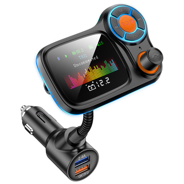 Πολυλειτουργικός πομπός με οθόνη LED, Bluetooth, MP3 player και υψηλή ποιότητα ήχου με καλώδιο AUX