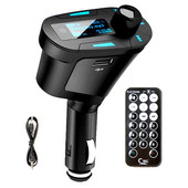 Πομπός αυτοκινήτου με οθόνη LED, Bluetooth, FM, τηλεχειριστήριο και καλώδιο AUX