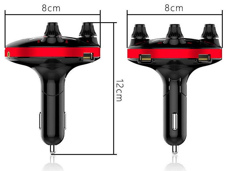 Πομπός αυτοκινήτου με θύρα AUX Bluetooth και FM