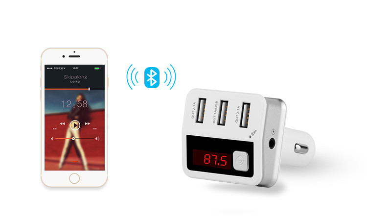 MP3 automašīnas raidītājs ar USB portu, Bluetooth un brīvroku sistēmu