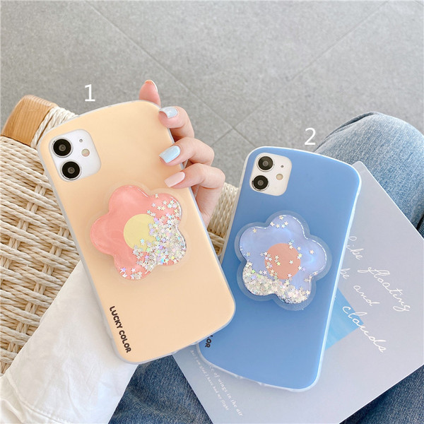 Maska za Iphone 11 sa držačem i 3D cvijetom sa sjajnim česticama