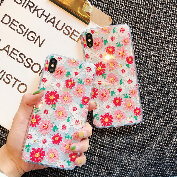 Szilikon virág tok iPhone X / XS telefonhoz