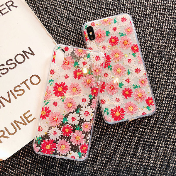 Szilikon virág tok iPhone X / XS telefonhoz