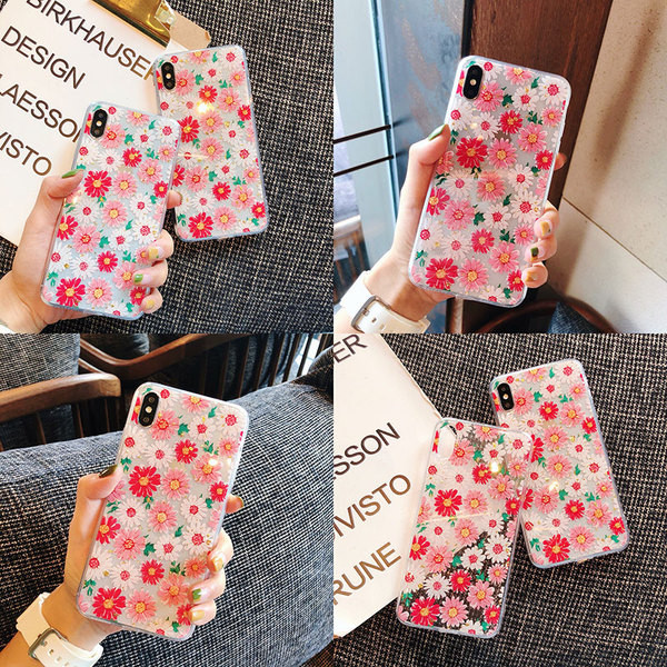 Szilikon virág tok iPhone X / XS telefonhoz