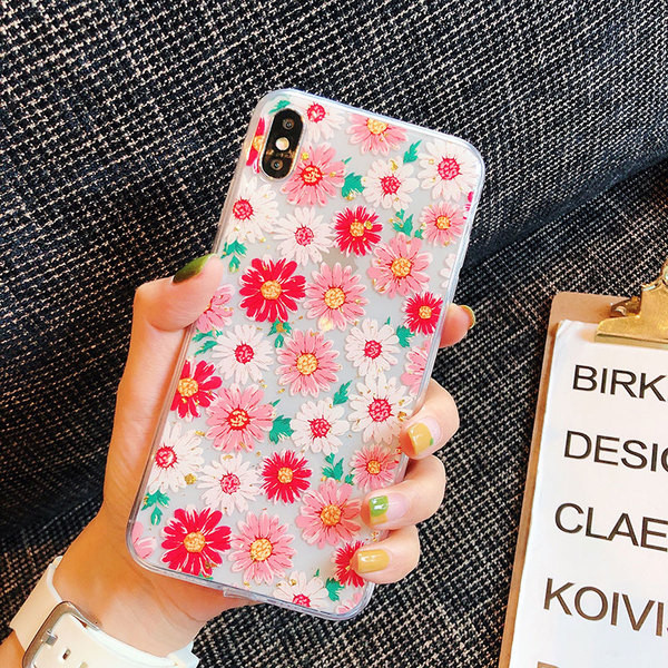 Szilikon virág tok iPhone X / XS telefonhoz