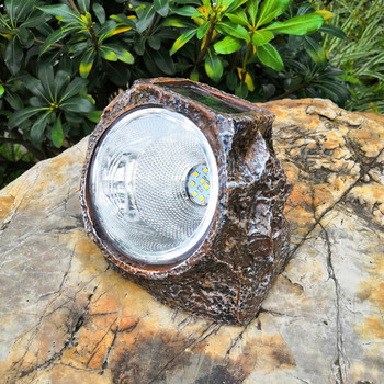 Водоустойчив соларен прожектор тип лампа във формата на камък подходящ за двор 