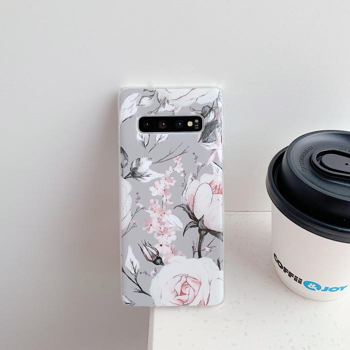 Θήκη σιλικόνης για Samsung S10 με λουλούδια - δύο μοντέλα