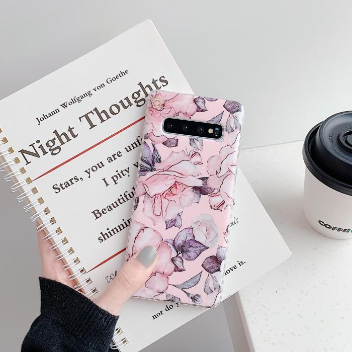 Θήκη σιλικόνης για Samsung S10 με λουλούδια - δύο μοντέλα